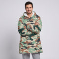 Sudadera manta oversize con capucha, diseño Camuflaje verde