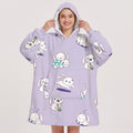 Sudadera manta oversize con capucha, diseño Conejitos