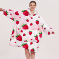 Sudadera manta oversize con capucha, diseño Fresas