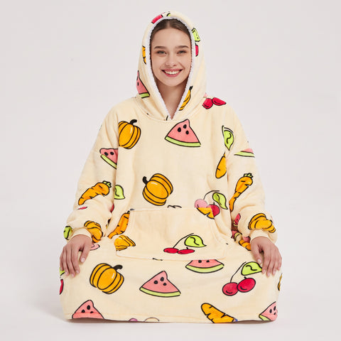 Sudadera manta, diseño Frutas