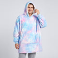 Sudadera manta oversize con capucha, diseño Galaxia azul