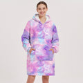 Sudadera manta oversize con capucha, diseño Galaxia lila