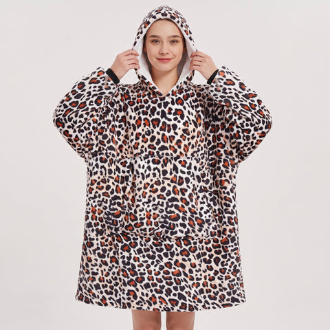 Sudadera manta, diseño Leopardo blanco