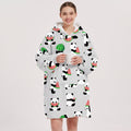 Sudadera manta oversize con capucha, diseño Pandas y sandías
