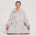 Sudadera manta oversize con capucha, diseño Perezosos
