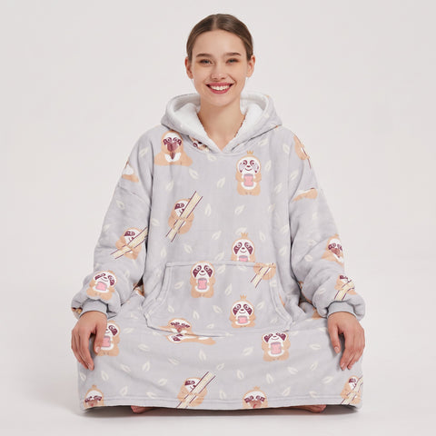 Sudadera manta, diseño Perezosos