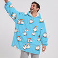 Sudadera manta oversize con capucha, diseño Pingüinos