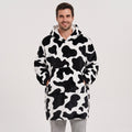 Sudadera manta oversize con capucha, diseño Vaca