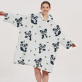 Sudadera manta oversize con capucha, diseño Pandas