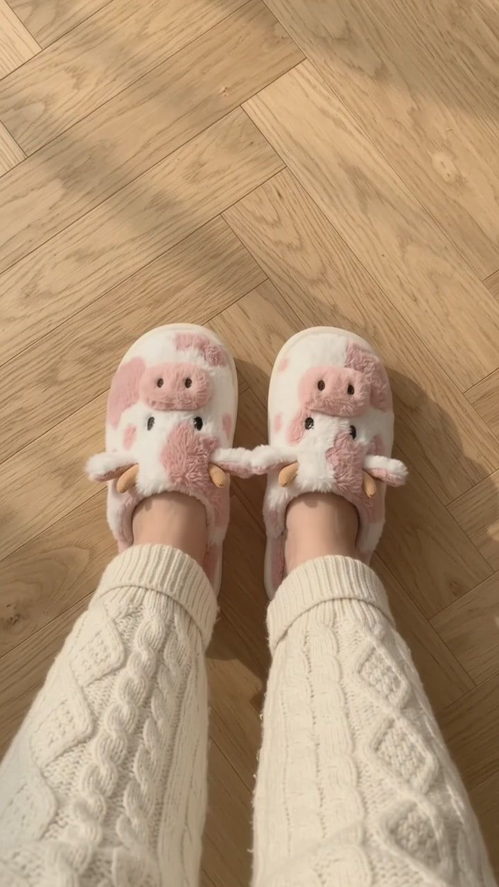 Zapatillas de casa de vaca